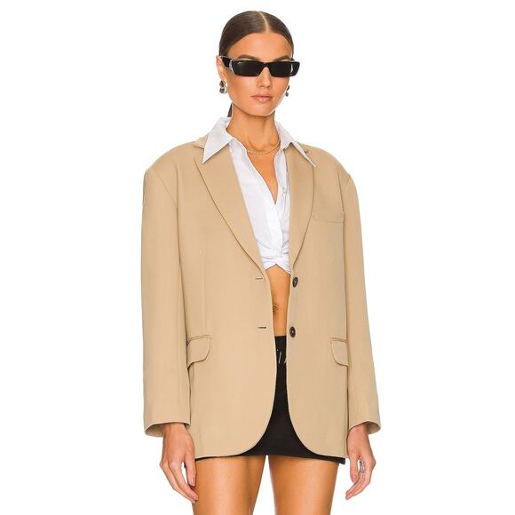 ANINE BING Quinn Wool Blazer - M Deep Sand - Picture 1 of 5